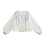 森女部落甜美风格子拼接设计感百搭宽松外套女2026新款日常上衣夏