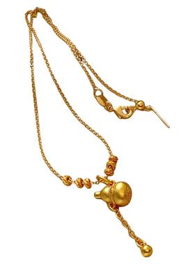 古法沙金葫芦吊坠项链高级感配饰