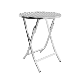 不锈钢餐桌铝合金桌子客厅家用正方形小桌子出租屋吃饭圆形折叠桌