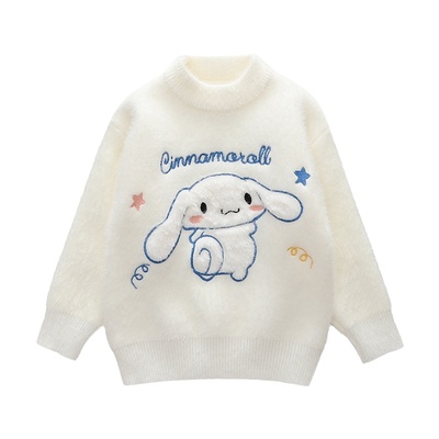 女童冬季毛衣水貂绒卡通儿童上衣