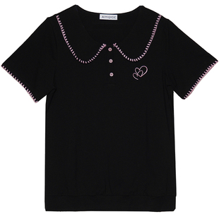 艾依琪格2026新款胖mm大码女装显瘦韩版绣花套头上衣胖妹妹短袖T