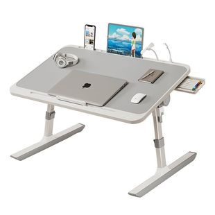 可升降折叠床上小桌子宿舍学生床上写字书桌学习桌家用调节高度支架卧室坐地飘窗懒人笔记本电脑桌办公小桌板