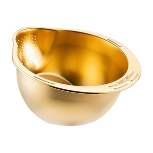 onlycook 304不锈钢斜口淘米盆家用洗菜盆厨房沥水篮洗米神器漏盆