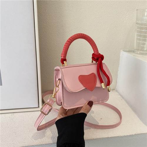 新品 质感迷你爱心手提小包包女2022新款洋气设计斜挎包甜美简约