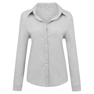 Solid color casual loose shirt for women女士纯色休闲宽松衬衫