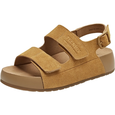 天美意沙发勃肯一字带复古休闲增高厚底凉鞋女外穿凉拖夏季新款