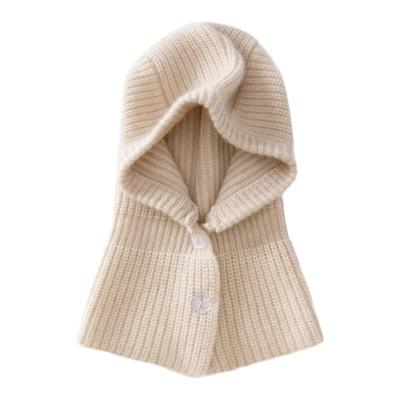 儿童山羊绒帽子围脖一体连帽男女