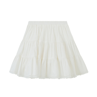 布丁哈鲁春装女童童装百搭裙子2026春季新款儿童花边纯棉半身裙