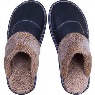 冬季保暖真皮拖鞋家居家男女室内木地板牛皮加厚情侣牛皮厚底棉拖