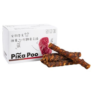 匹卡噗狗狗磨牙棒弹簧牛鞭洁齿耐咬牛肉味宠物零食18g*10支