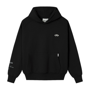 REALISM HOODIE 黑色重磅卫衣 美式复古宽松情侣连帽衫 春季新款