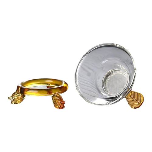 玻璃茶漏茶滤不锈钢过滤网茶隔公杯漏斗滤茶器一体耐热功夫茶具