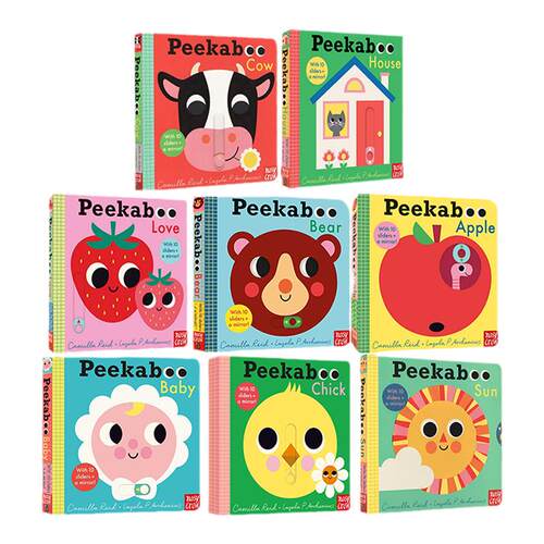 Nosy Crow Peekaboo 躲猫猫系列 0-3岁儿童机关操作游戏书 恐龙/牛牛/狮子/小鸡 动物园系列 英文原版 培养幼儿想象力