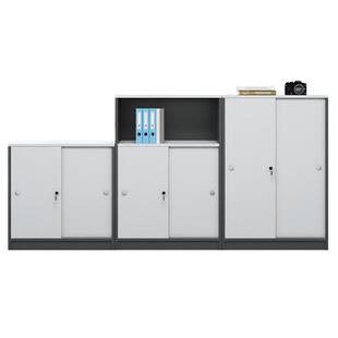 办公室隔断柜矮柜推拉移门资料柜打印机底座柜木质高低组合文件柜