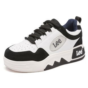 Lee官方男鞋2026春季新款运动休闲鞋真皮板鞋厚底增高小白鞋男款