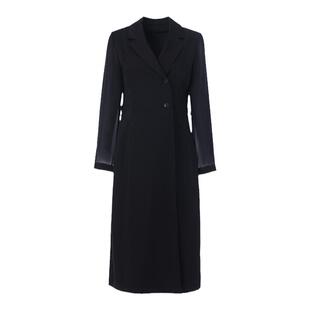 声雨竹官方旗舰店秋季新款女连衣裙商场同款西装领小黑裙气质休闲