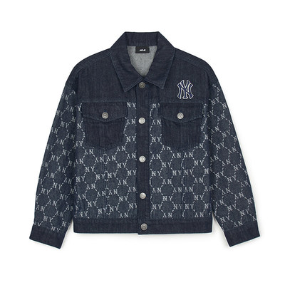 MLB儿童官方男女童钻石老花牛仔外套休闲拼色外套春季款