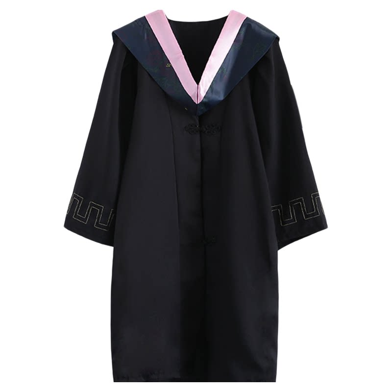 学士服毕业礼服学位服大学生本科毕业礼服女粉色文科理科工科帽子