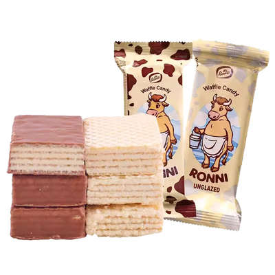 【自营】俄罗斯大奶牛威化大牛巧克力饼干夹心牛乳康吉进口小零食