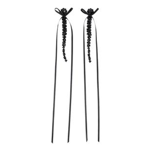 Simone Rocha Slim Bow Ribbon Drip 蝴蝶结水晶耳饰