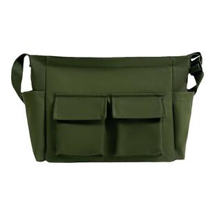 YUEN慵懒风日系帆布包大容量健身运动上课包斜挎包男女邮差包ins