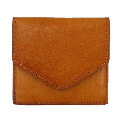 原创植鞣牛皮信封手工薄款零钱包