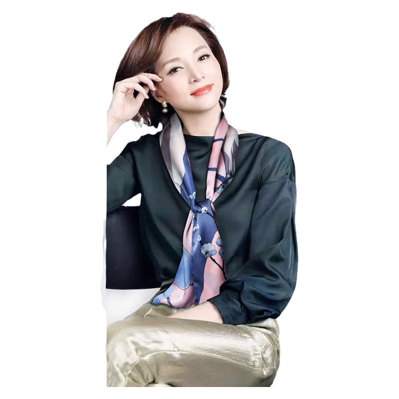 丝巾女2025新款小长条春夏季细窄护颈送妈妈搭配衬衫领巾围巾时尚