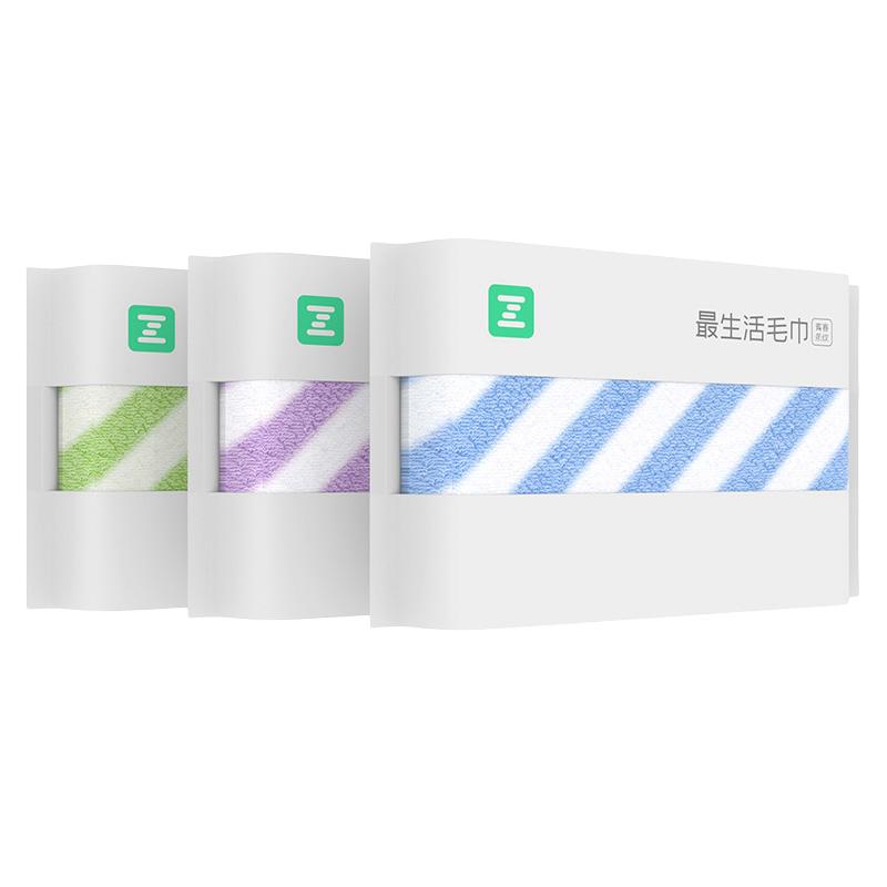 最生活条纹毛巾浴巾长绒棉纯棉1毛巾/面巾