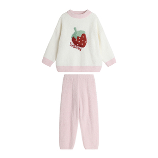 沫沫家童装冬装儿童舒适睡衣2026冬季新款女童加绒加厚家居服套装