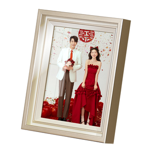 定制结婚纱照相框摆台空框加打印洗照片相片做成高级感结婚照摆台