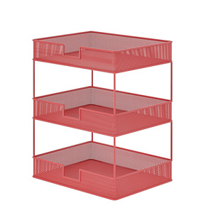 果盘家用2026新款零食收纳盒红色客厅茶几多层轻奢高档桌面果篮
