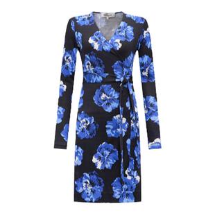 [100%真丝]DVF V领七分袖短款桑蚕丝修身裹身连衣裙DW3R012