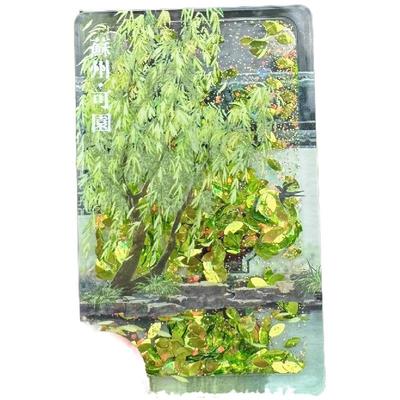 新款高颜值苏州网师园流沙冰箱贴