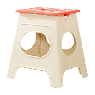 沁康卡通折叠家用餐椅椅子便携塑料加厚成人凳子户外高板凳宿舍