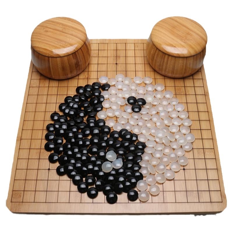 杨记玛瑙围棋子黑白玉石高档礼物