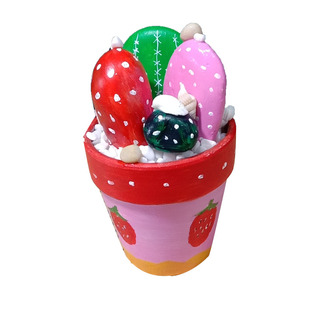 花盆手工石头画仙人掌盆栽diy幼儿园亲子手绘变废为宝美术摆件