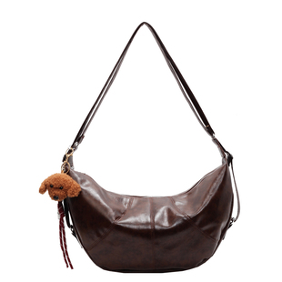 小众设计高级感牛角包2024新款大容量多功能双肩包通勤单肩斜挎包