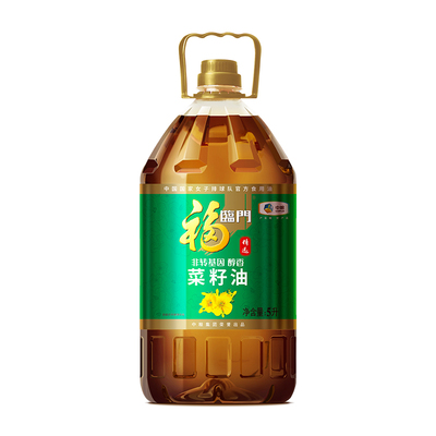 福临门菜籽油食用油非转基因精选醇香5L物理压榨浓郁家庭烹饪桶装