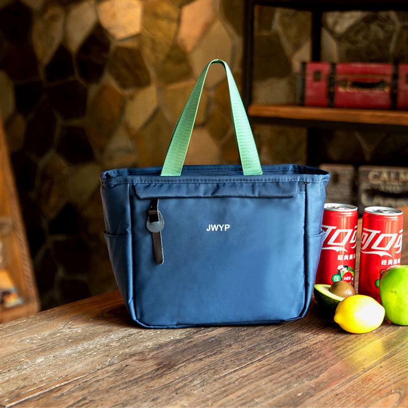 拼色保温饭盒袋日式上班族学生带饭午餐包铝箔加厚防水手提便当包