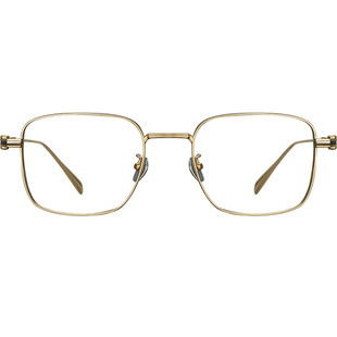 金丝超轻纯钛眼镜男商务近视可配度数眼镜简约桩头全框方眼镜框架