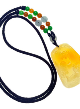 巴西玛瑙玉髓山水牌吊坠俏色男女