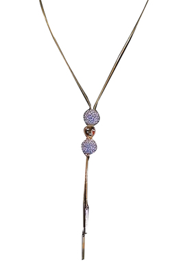 金色满钻转运珠气质毛衣链