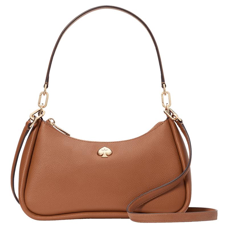 kate spadeks Kayla 荔枝纹牛皮革单肩斜挎腋下轻奢包