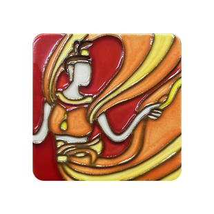 巩义石窟寺飞天文物微缩唐三彩琉璃陶瓷艺术国潮原创设计风冰箱贴