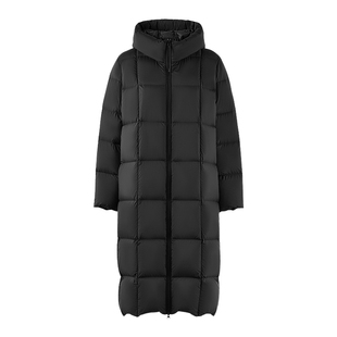 秋水伊人时尚感连帽设计羽绒服2025年冬季新款时尚通勤中长款外套