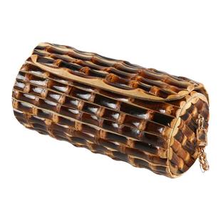 来而往Nilerun竹节横竖拼接通勤手机包链条单肩斜挎横款水桶包包