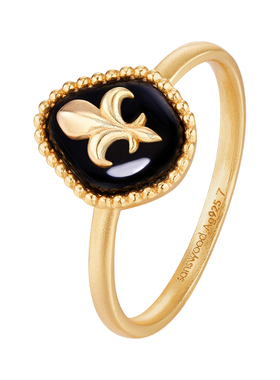 森吾《蒙苏里鸢》鸢尾黑玛瑙戒指