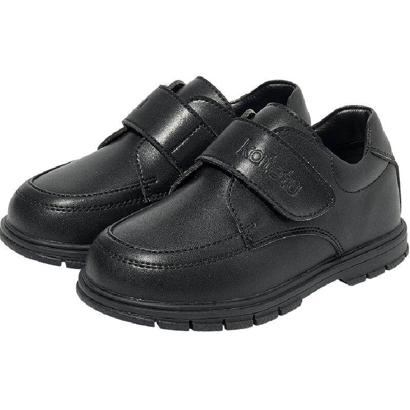 卡特兔童鞋演出鞋子女童秋季新款黑色英伦软底防滑皮鞋男童