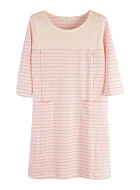 短袖睡衣月子服纯棉中长款哺乳衣