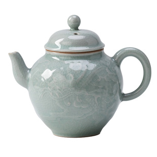 特价促销  粉青汝窑茶壶单壶｜高档亮釉汝瓷复古家用陶瓷功夫茶具